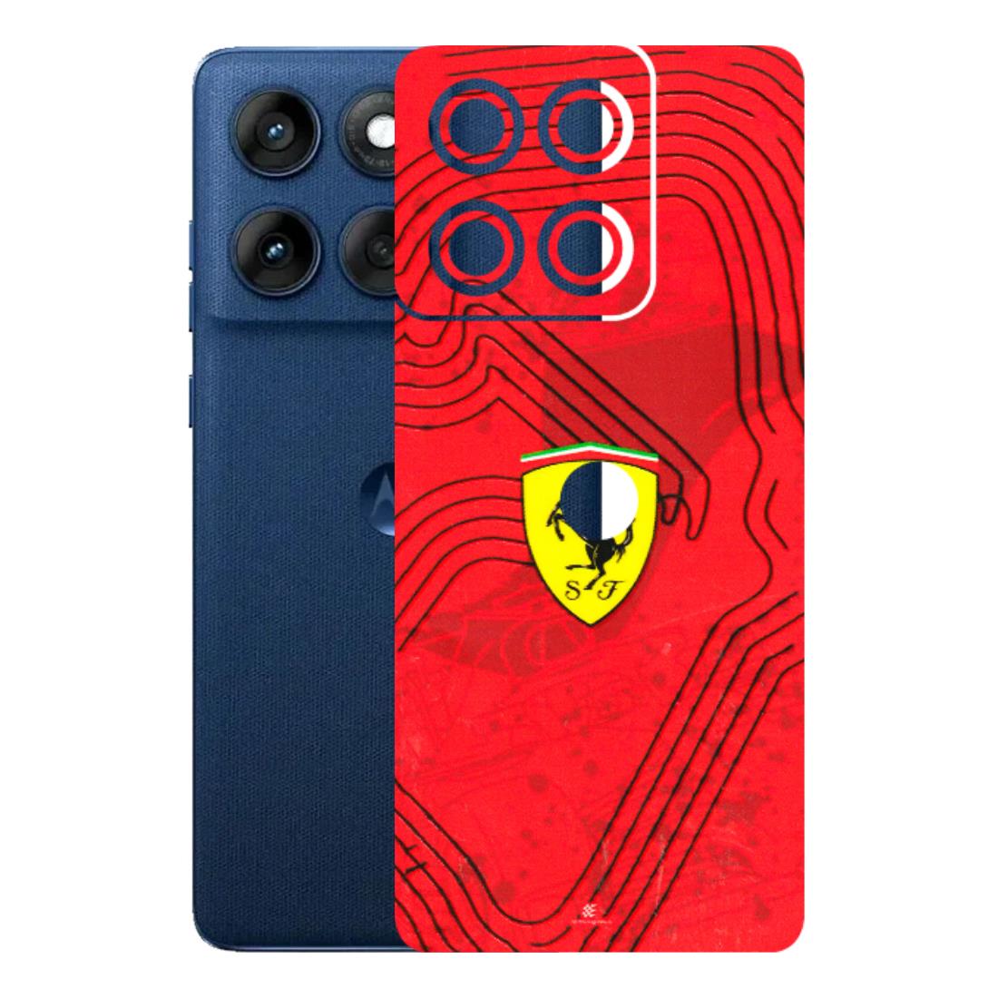 Motorola Phone Skins (All Models) - Red Ferrari Logo Stylish - 3D Embossed Finish (L-238) Motorola Edge 60