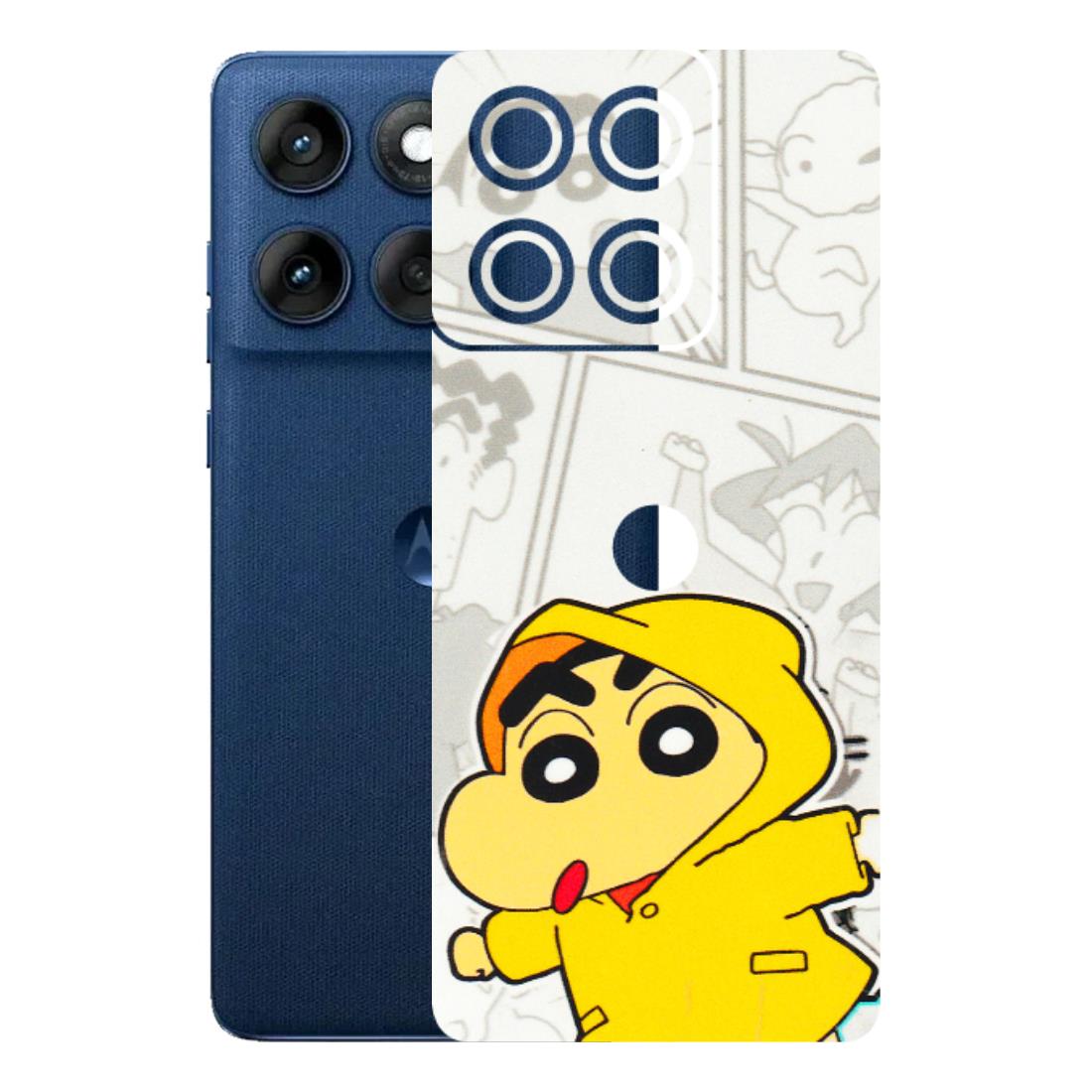 Motorola Phone Skins (All Models) - Yellow Shinchan Comic - 3D Embossed Finish (L-246) Motorola Edge 60