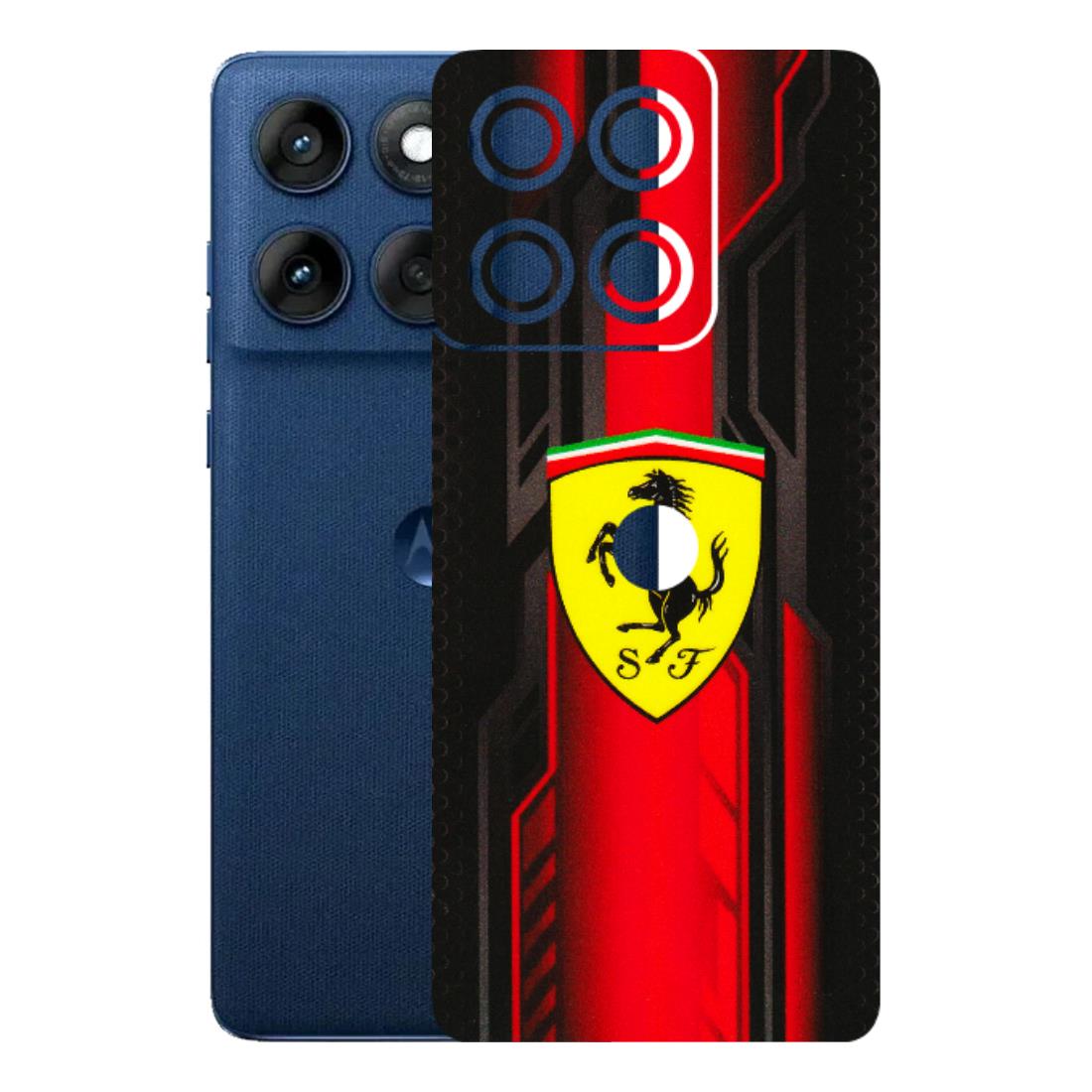 Motorola Phone Skins (All Models) - Black Ferrari Logo - 3D Embossed Finish (L-253) Motorola Edge 60