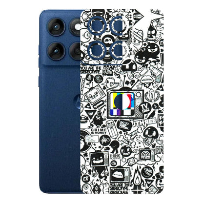 Motorola Phone Skins (All Models) - Doodles Positive Art - 3D Embossed Finish (L-263) Motorola Edge 60