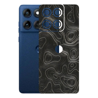 Motorola Phone Skins (All Models) - Abstract White Line Map - 3D Embossed Finish (L-269) Motorola Edge 60