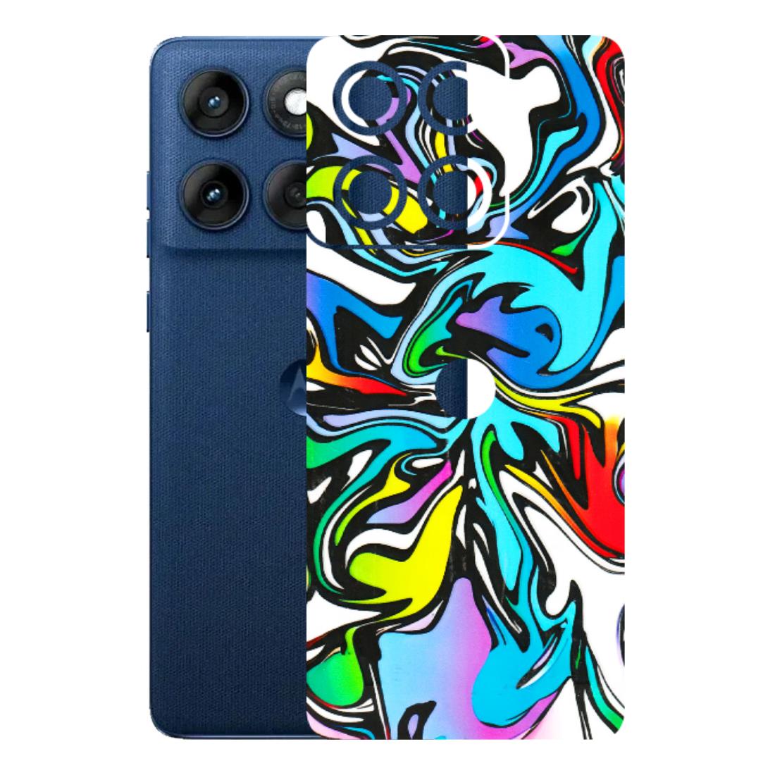 Motorola Phone Skins (All Models) - Abstract Colour Paints - 3D Embossed Finish (L-271) Motorola Edge 60