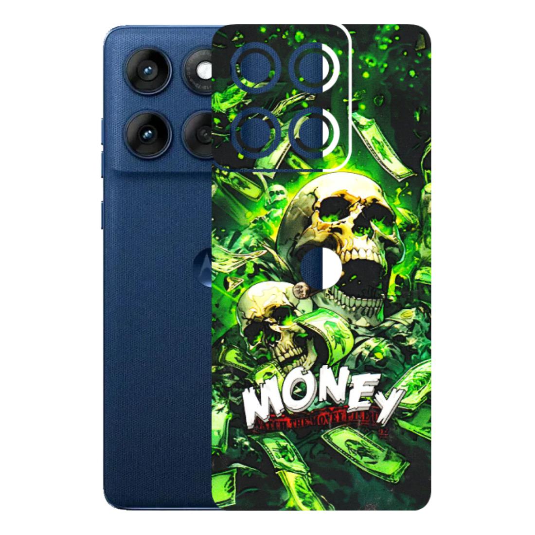 Motorola Phone Skins (All Models) - Skull Money - 3D Embossed Finish (L-303) Motorola Edge 60
