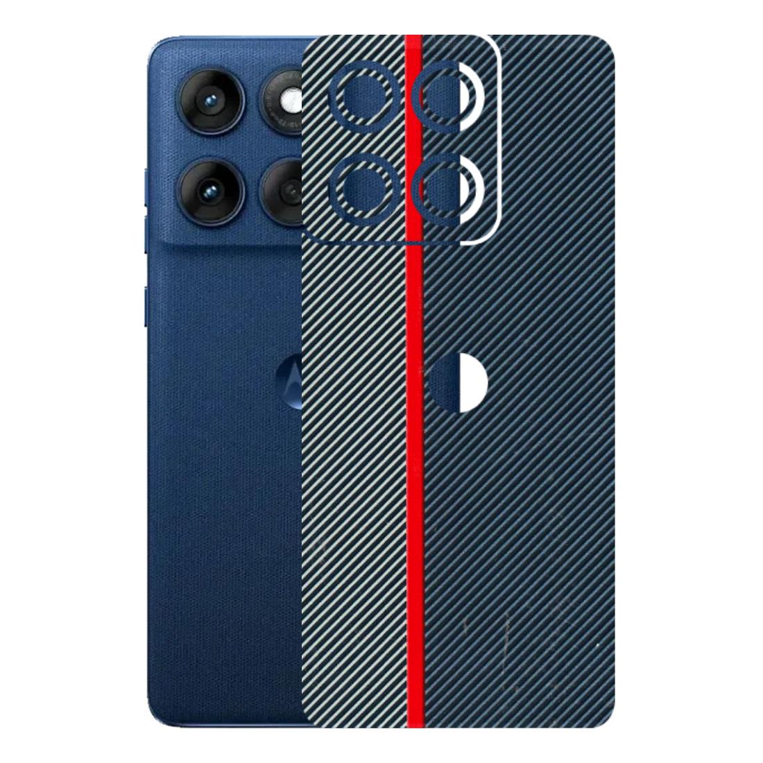 Motorola Phone Skins (All Models) - Blue Sober Lines - 3D Embossed Finish (L-305) Motorola Edge 60
