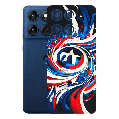 Motorola Phone Skins (All Models) - Captain America Logo - 3D Embossed Finish (L-307) Motorola Edge 60