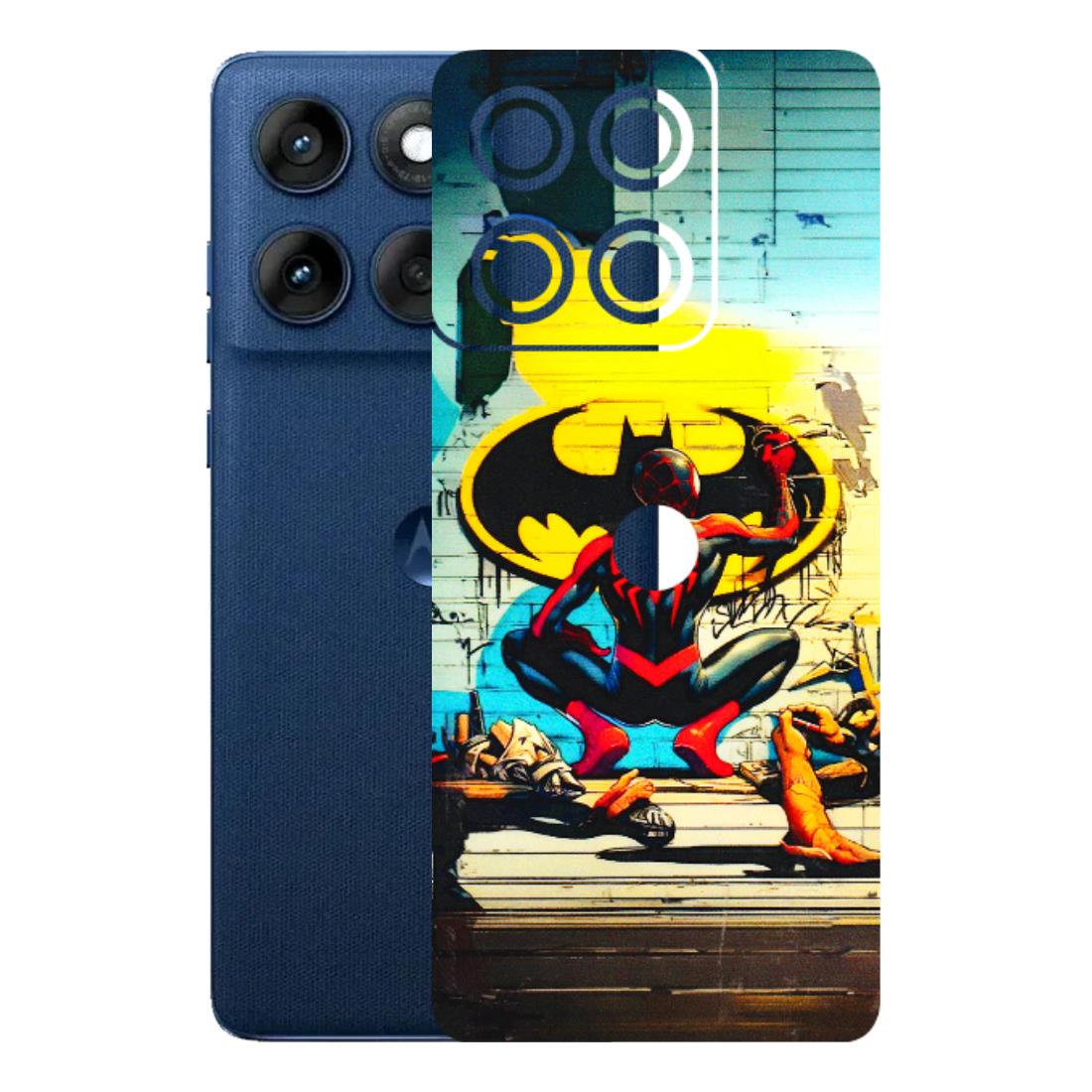 Motorola Phone Skins (All Models) - New Spiderman Bat Logo - 3D Embossed Finish (L-309) Motorola Edge 60