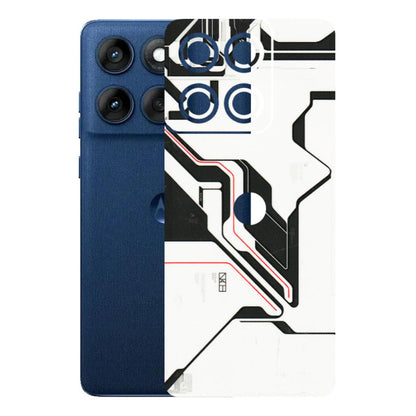 Motorola Phone Skins (All Models) - White Techy Logo - 3D Embossed Finish (L-312) Motorola Edge 60