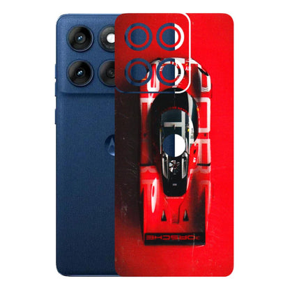 Motorola Phone Skins (All Models) - Red Porsche Car Logo - 3D Embossed Finish (L-315) Motorola Edge 60
