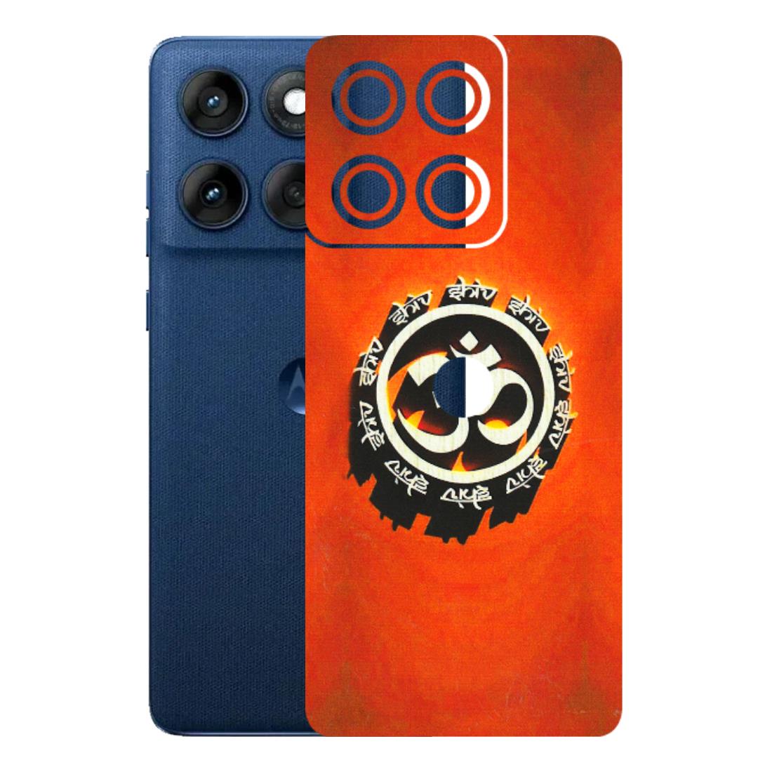 Motorola Phone Skins (All Models) - Aum Shiv Orange - 3D Embossed Finish (L-32) Motorola Edge 60