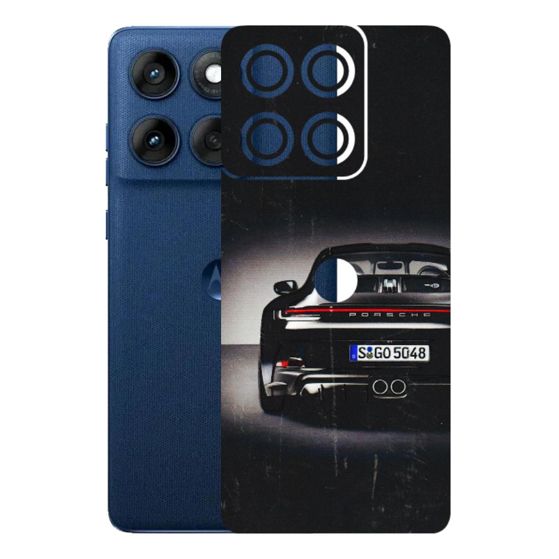 Motorola Phone Skins (All Models) - New Black Porsche GT3 - 3D Embossed Finish (L-327) Motorola Edge 60