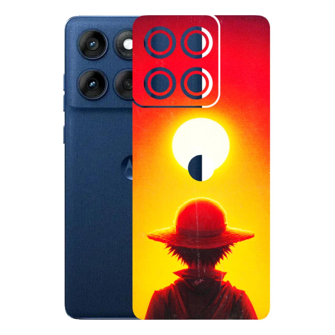 Motorola Phone Skins (All Models) - Cool Sunset With Monkey D.Luffy Anime - 3D Embossed Finish (L-329) Motorola Edge 60
