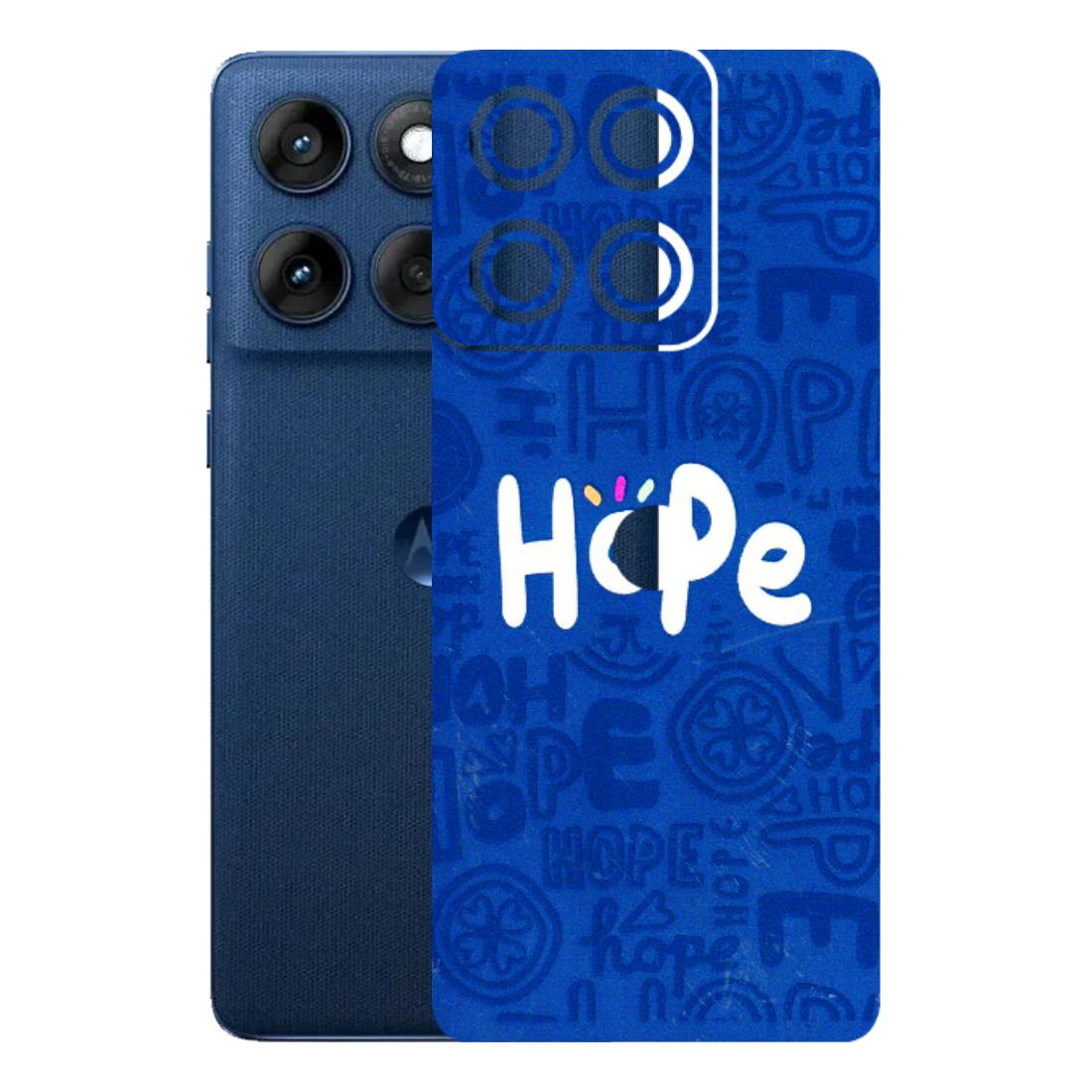 Motorola Phone Skins (All Models) - Hope Doodles Blue - 3D Embossed Finish (L-43) Motorola Edge 60