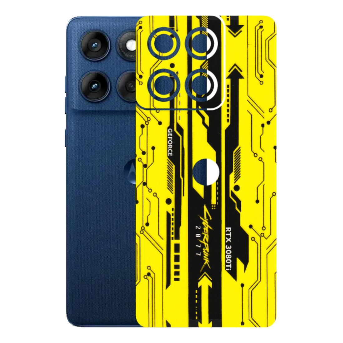 Motorola Phone Skins (All Models) - Yellow Cyberpunk - 3D Embossed Finish (L-93) Motorola Edge 60