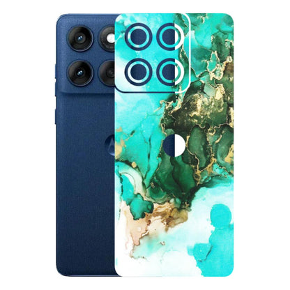 Motorola Phone Skins (All Models) - The Blue Gold Marble - Matte Finish (M-124) Motorola Edge 60