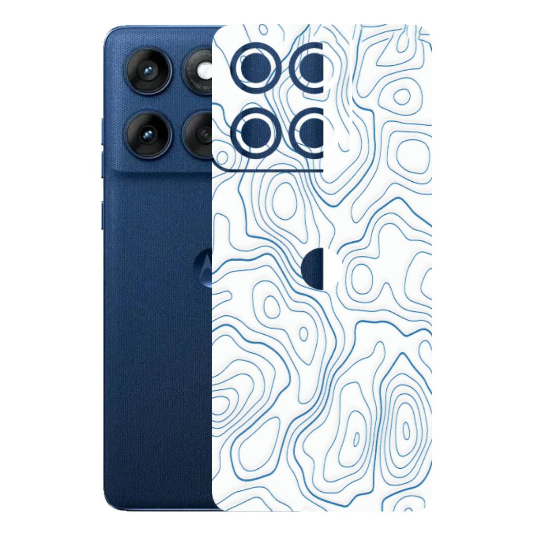 Motorola Phone Skins (All Models) - Blue And White Swirls - Matte Finish (M-139) Motorola Edge 60