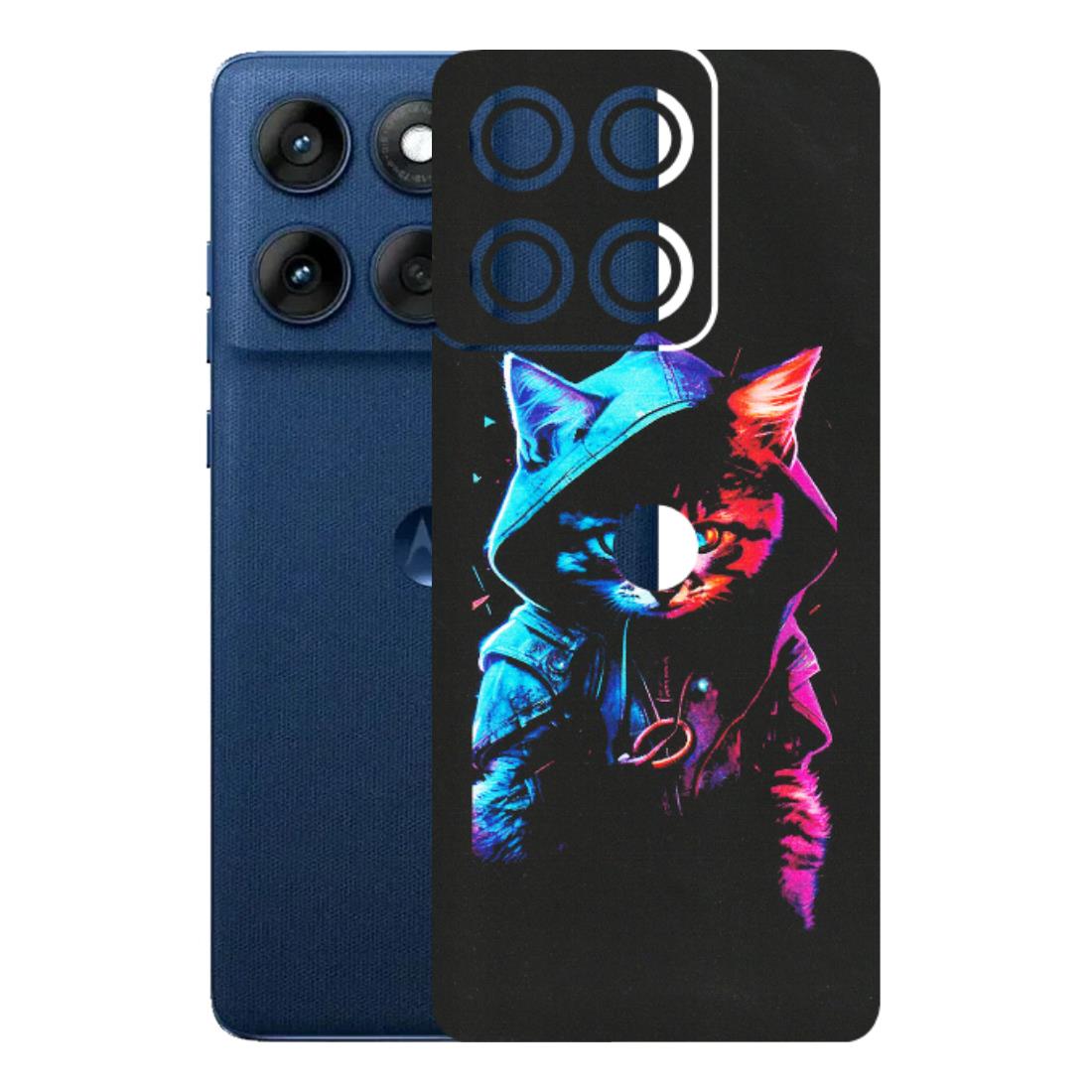 Motorola Phone Skins (All Models) - Cyberpunk Cat - Matte Finish (M-45) Motorola Edge 60