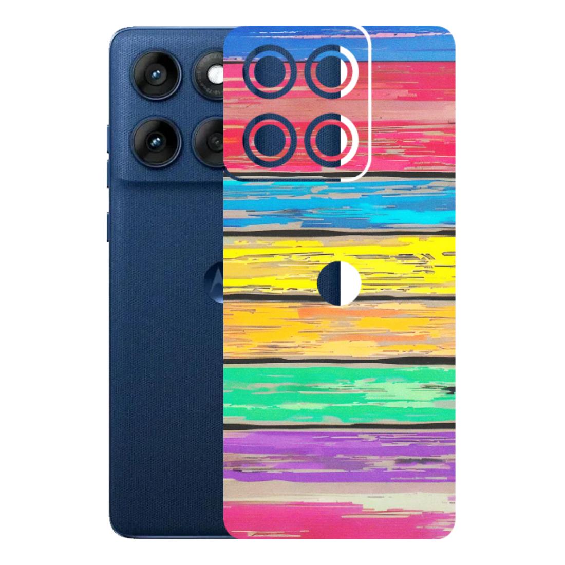 Motorola Phone Skins (All Models) - Multi Colour Wooden Wall - Matte Finish (M-96) Motorola Edge 60