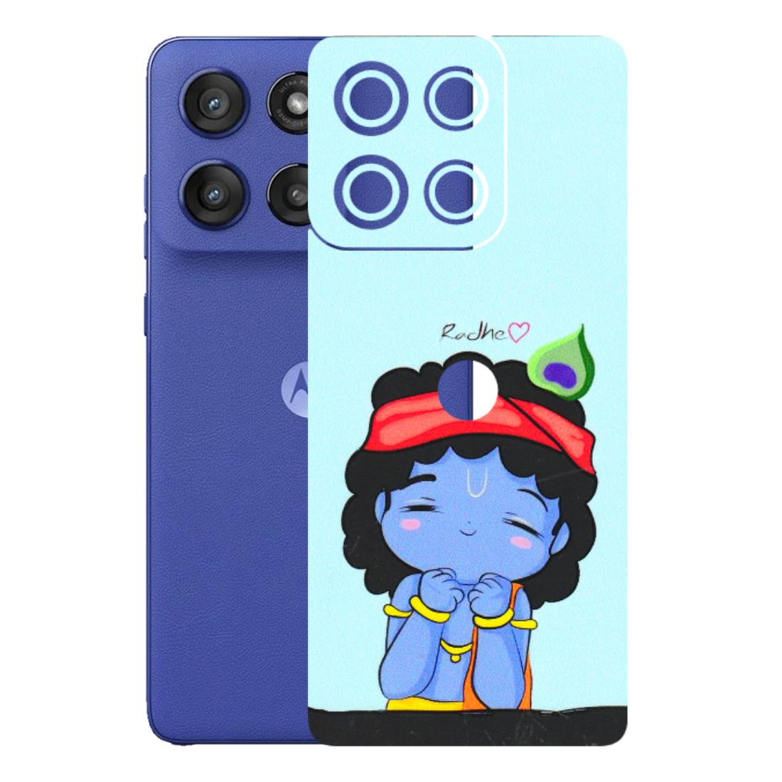 Motorola Phone Skins (All Models) - Radhe Radhe Cute Toon - 3D Embossed Finish (L-05) Motorola Edge 60 Stylus