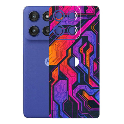 Motorola Phone Skins (All Models) - Tech Circuits Futuristic - 3D Embossed Finish (L-07) Motorola Edge 60 Stylus