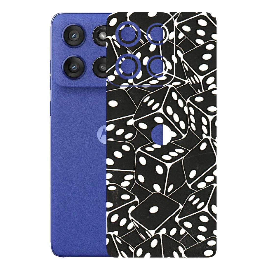 Motorola Phone Skins (All Models) - Big Black Dices - 3D Embossed Finish (L-106) Motorola Edge 60 Stylus