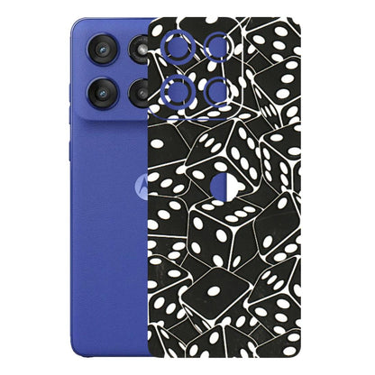 Motorola Phone Skins (All Models) - Big Black Dices - 3D Embossed Finish (L-106) Motorola Edge 60 Stylus