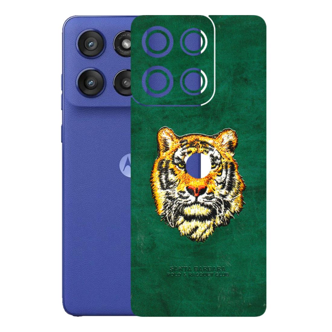 Motorola Phone Skins (All Models) - Leather Feel Tiger - 3D Embossed Finish (L-111) Motorola Edge 60 Stylus