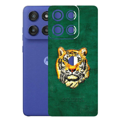 Motorola Phone Skins (All Models) - Leather Feel Tiger - 3D Embossed Finish (L-111) Motorola Edge 60 Stylus