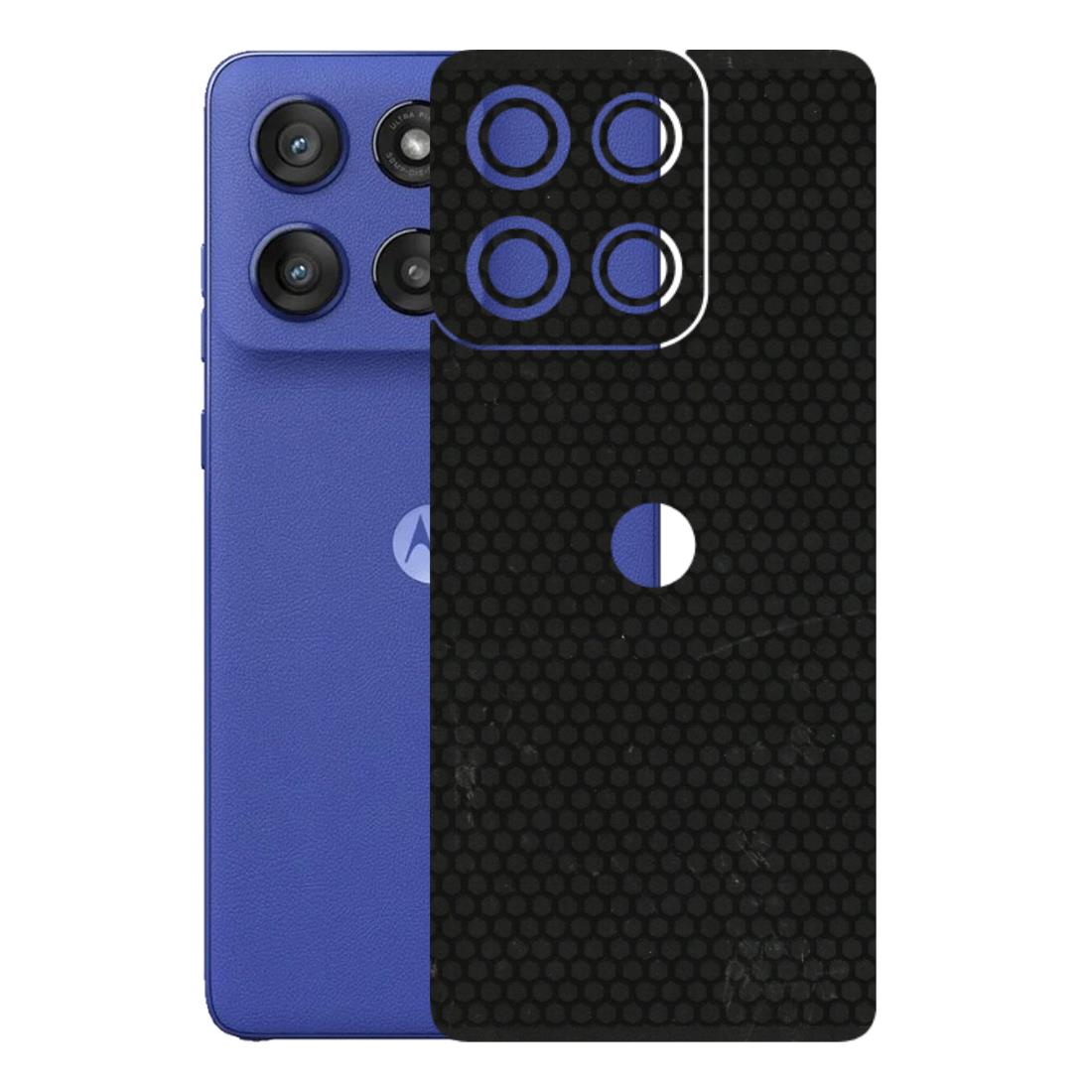 Motorola Phone Skins (All Models) - Black honeycomb - 3D Embossed Finish (L-114) Motorola Edge 60 Stylus