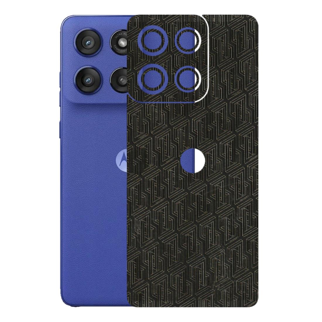 Motorola Phone Skins (All Models) - Black Abstract Pattern - 3D Embossed Finish (L-117) Motorola Edge 60 Stylus