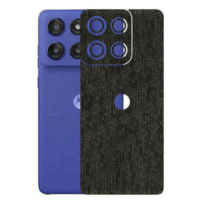 Motorola Phone Skins (All Models) - Black Abstract Pattern - 3D Embossed Finish (L-117) Motorola Edge 60 Stylus
