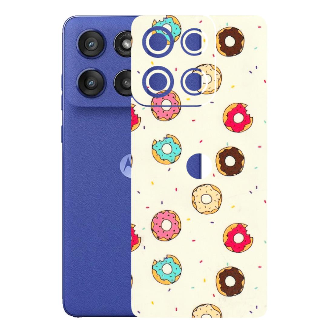 Motorola Phone Skins (All Models) - Mini Donuts Doodle Art - 3D Embossed Finish (L-122) Motorola Edge 60 Stylus