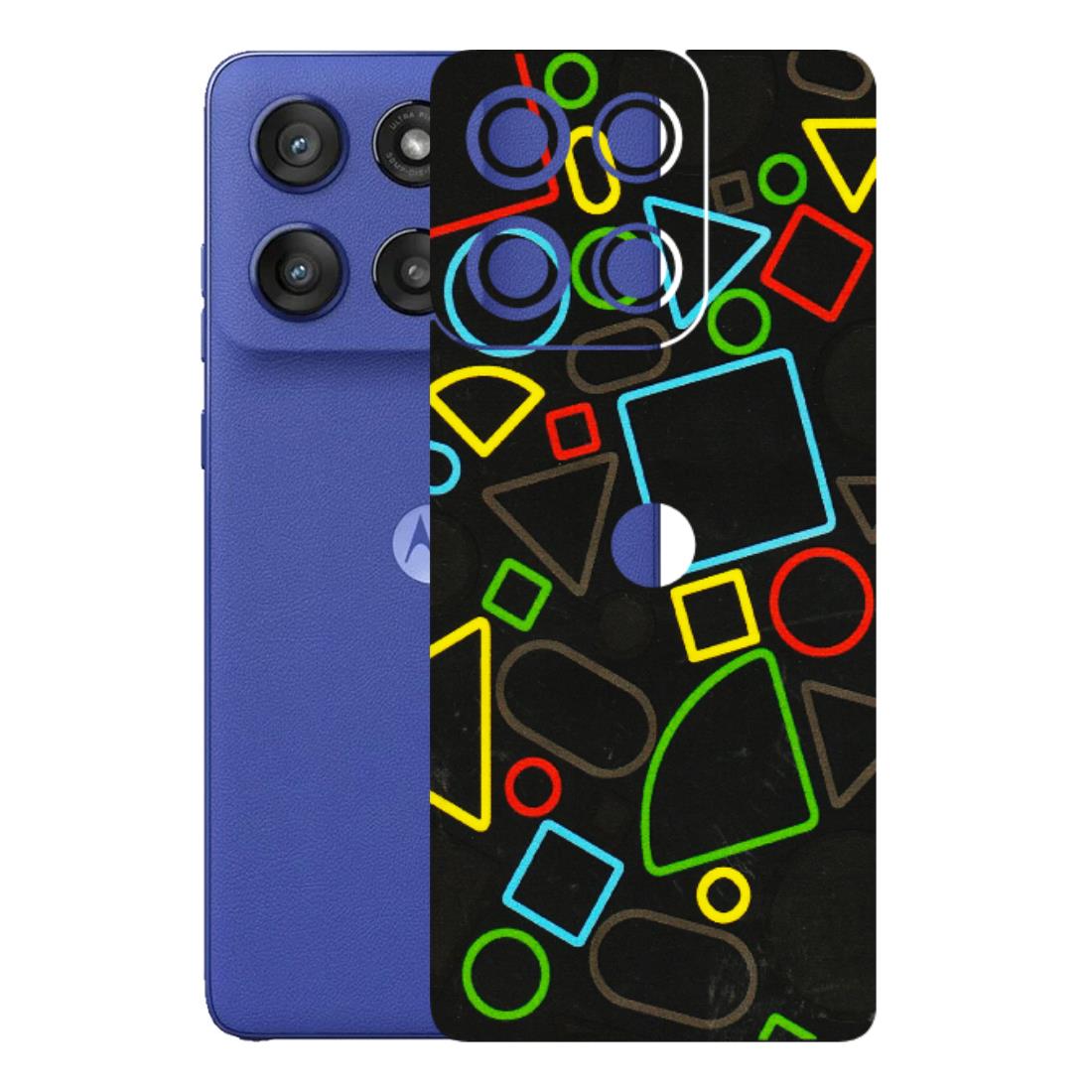 Motorola Phone Skins (All Models) - Black Shapes - 3D Embossed Finish (L-131) Motorola Edge 60 Stylus