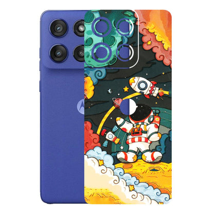 Motorola Phone Skins (All Models) - Astronauts & Spaceship - 3D Embossed Finish (L-145) Motorola Edge 60 Stylus