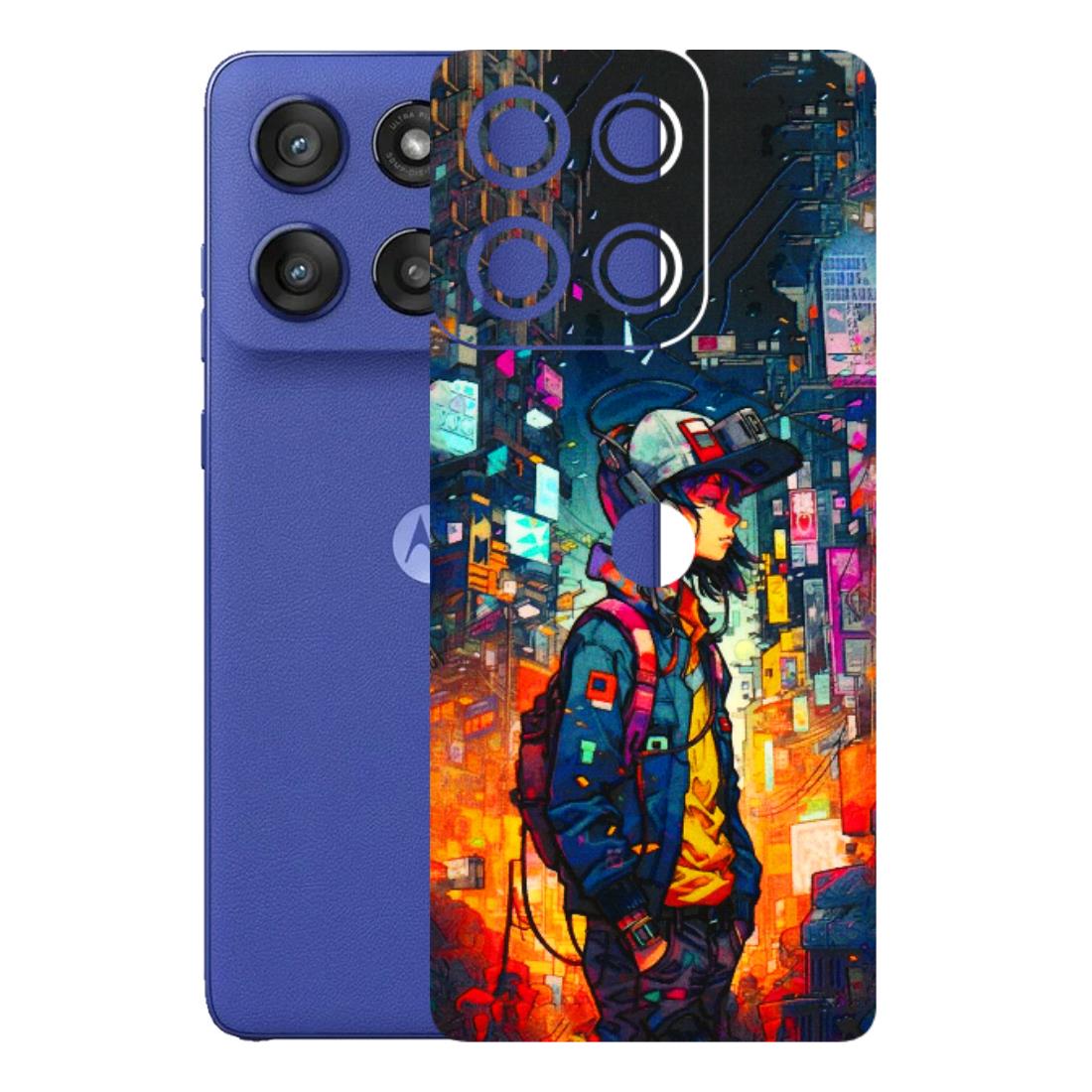 Motorola Phone Skins (All Models) - Street Anime Guy - 3D Embossed Finish (L-158) Motorola Edge 60 Stylus