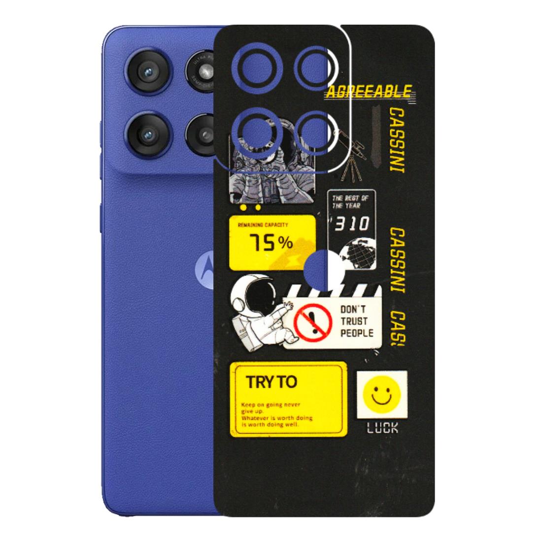 Motorola Phone Skins (All Models) - Black Cassini - 3D Embossed Finish (L-161) Motorola Edge 60 Stylus