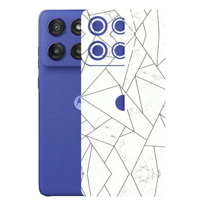 Motorola Phone Skins (All Models) - Luxury White Marble Effect - 3D Embossed Finish (L-168) Motorola Edge 60 Stylus