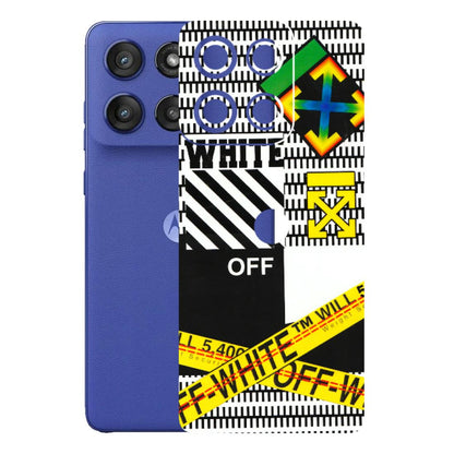 Motorola Phone Skins (All Models) - White Off Abstract - 3D Embossed Finish (L-172) Motorola Edge 60 Stylus
