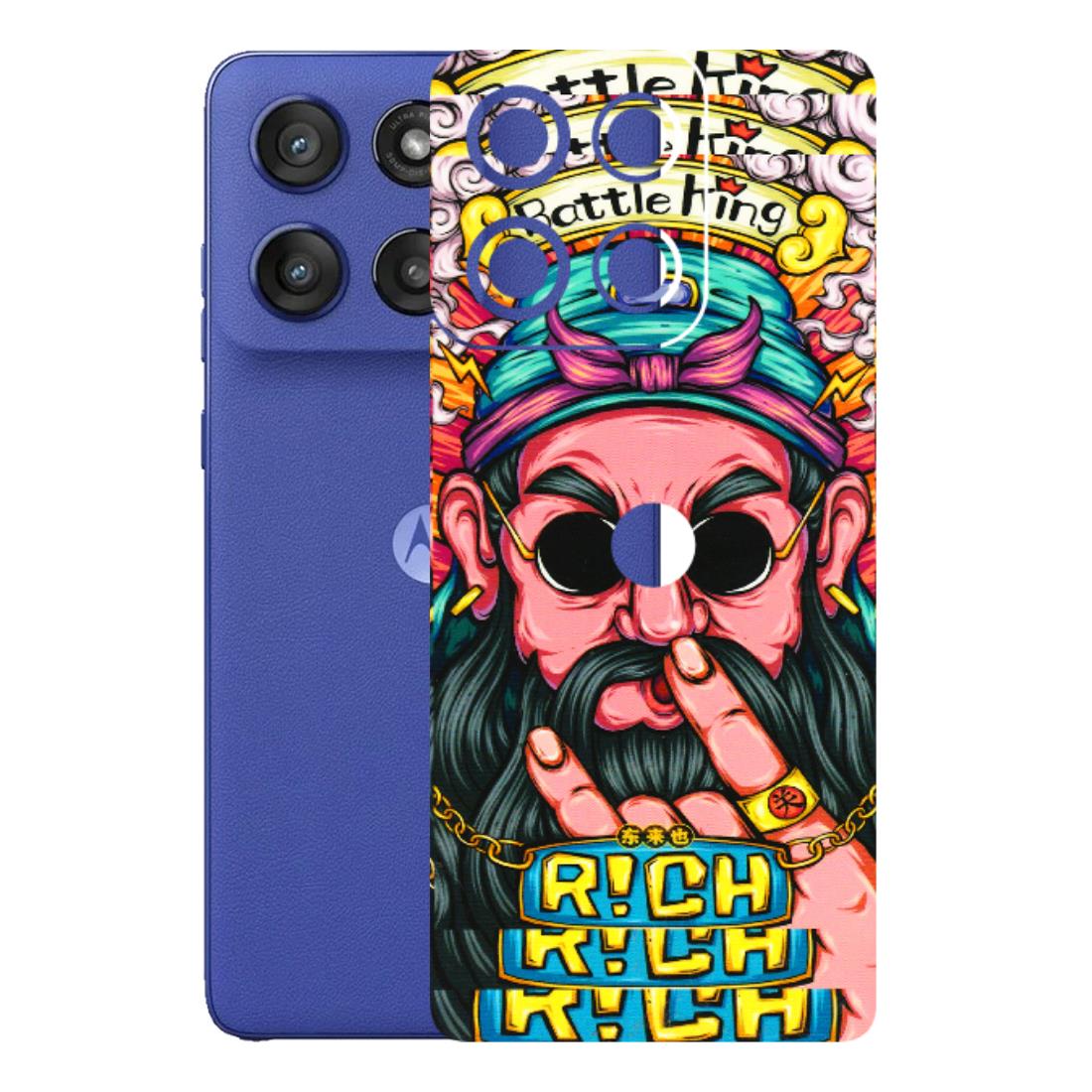 Motorola Phone Skins (All Models) - Battle King Dude Face - 3D Embossed Finish (L-178) Motorola Edge 60 Stylus