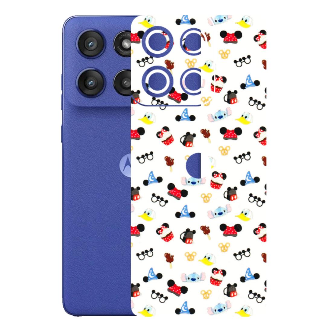 Motorola Phone Skins (All Models) - Minnie Mouse & Donald Doodles s - 3D Embossed Finish (L-194) Motorola Edge 60 Stylus