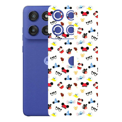 Motorola Phone Skins (All Models) - Minnie Mouse & Donald Doodles s - 3D Embossed Finish (L-194) Motorola Edge 60 Stylus