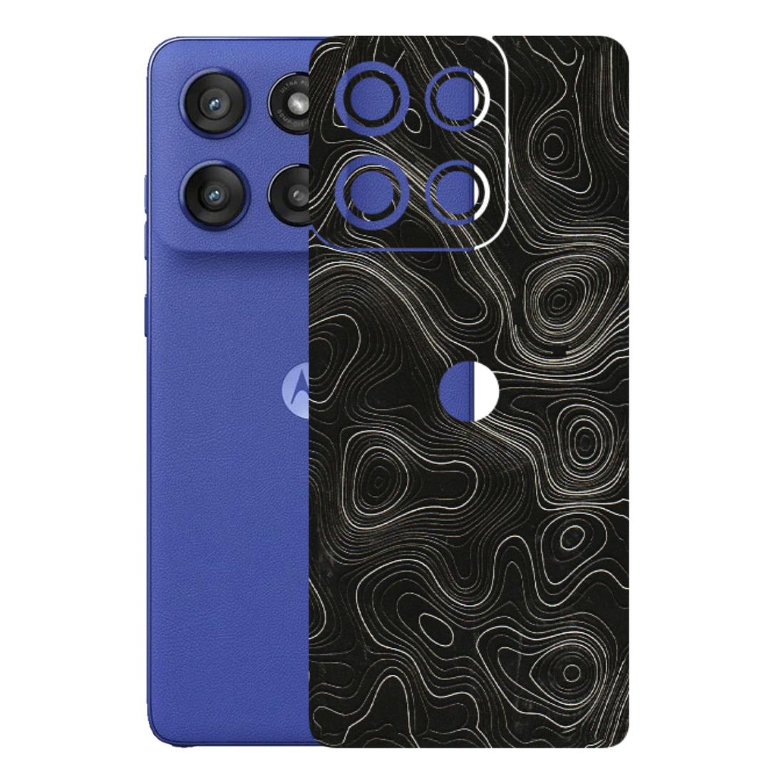 Motorola Phone Skins (All Models) - Black Swirl - 3D Embossed Finish (L-196) Motorola Edge 60 Stylus