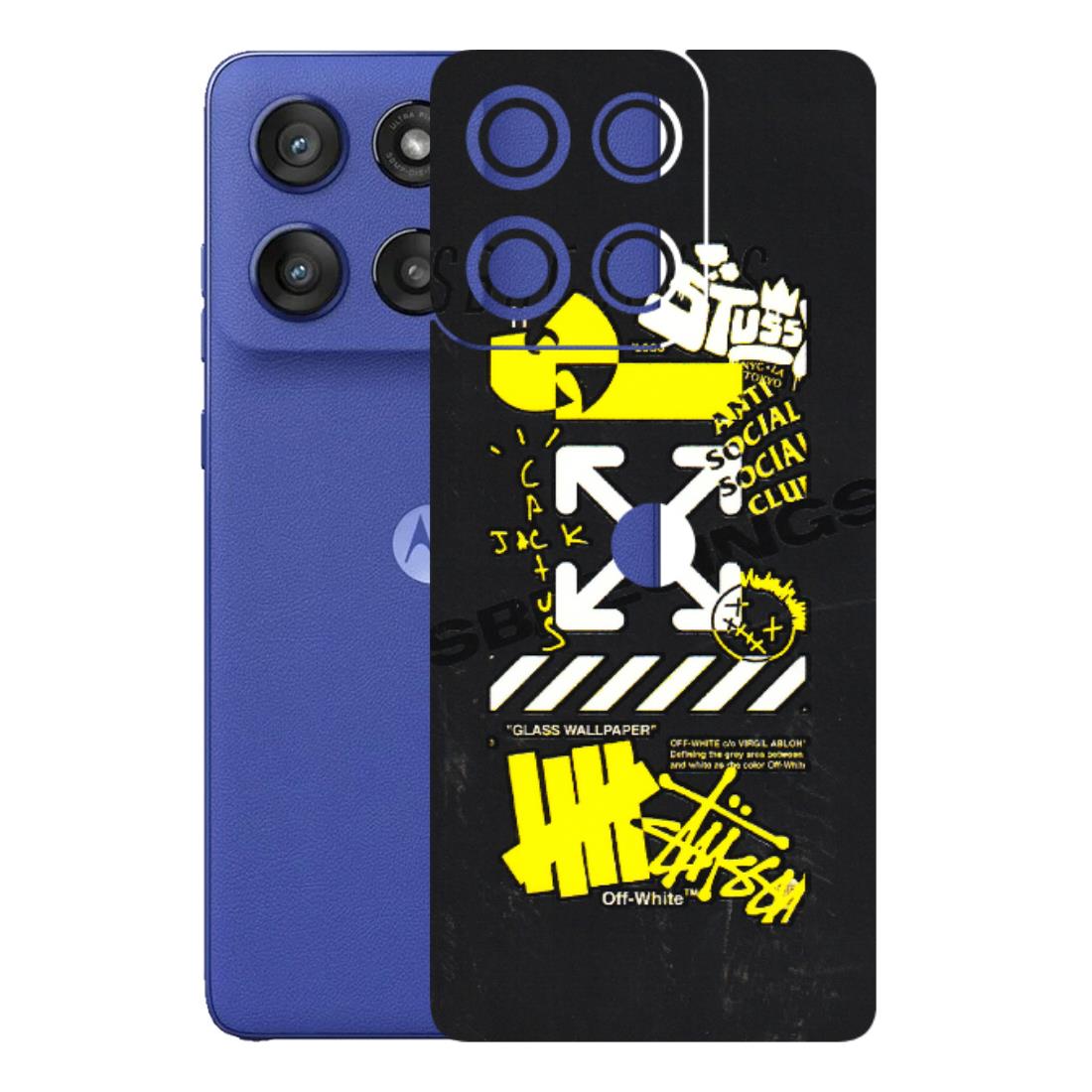 Motorola Phone Skins (All Models) - Anti Social Graffiti - 3D Embossed Finish (L-198) Motorola Edge 60 Stylus