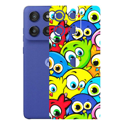 Motorola Phone Skins (All Models) - Cute Fluffy Birds - 3D Embossed Finish (L-213) Motorola Edge 60 Stylus