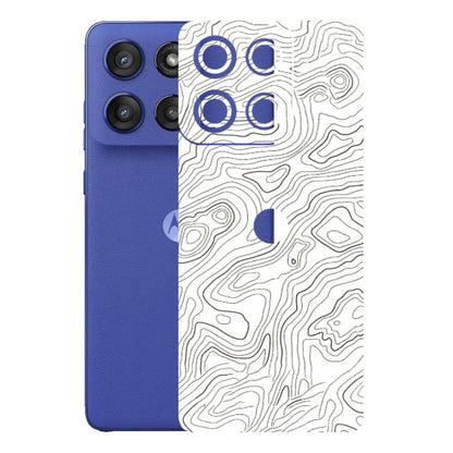 Motorola Phone Skins (All Models) - White Black Swirls - 3D Embossed Finish (L-219) Motorola Edge 60 Stylus