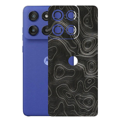 Motorola Phone Skins (All Models) - Abstract White Line Map - 3D Embossed Finish (L-269) Motorola Edge 60 Stylus