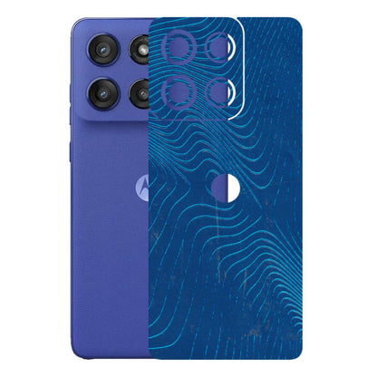 Motorola Phone Skins (All Models) - Abstract Blue Line Map - 3D Embossed Finish (L-272) Motorola Edge 60 Stylus