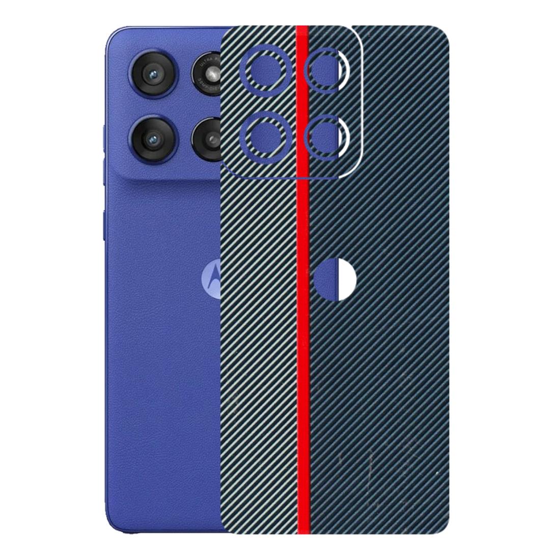 Motorola Phone Skins (All Models) - Blue Sober Lines - 3D Embossed Finish (L-305) Motorola Edge 60 Stylus