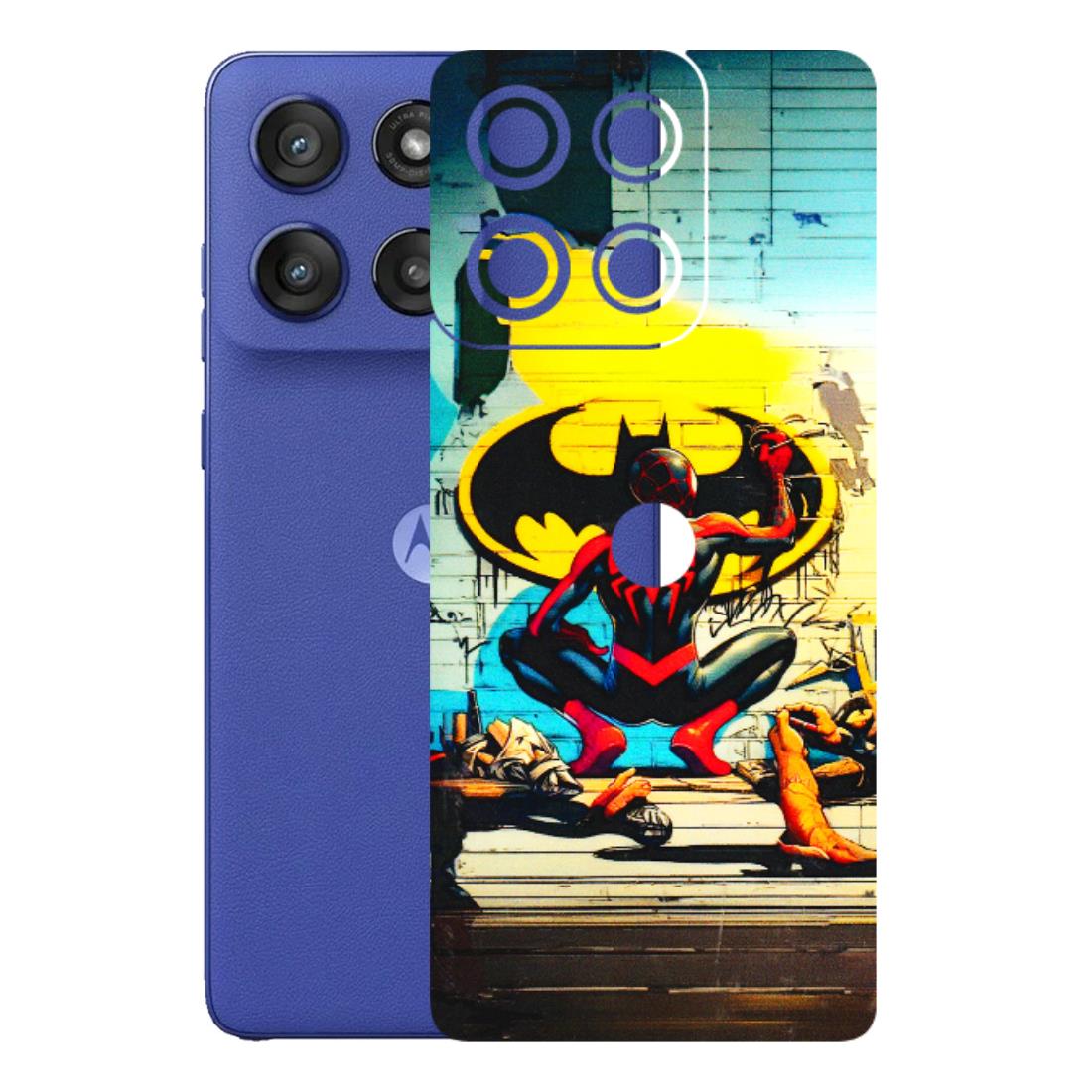 Motorola Phone Skins (All Models) - New Spiderman Bat Logo - 3D Embossed Finish (L-309) Motorola Edge 60 Stylus