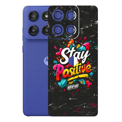 Motorola Phone Skins (All Models) - Stay Positive Black - 3D Embossed Finish (L-31) Motorola Edge 60 Stylus