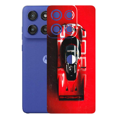 Motorola Phone Skins (All Models) - Red Porsche Car Logo - 3D Embossed Finish (L-315) Motorola Edge 60 Stylus